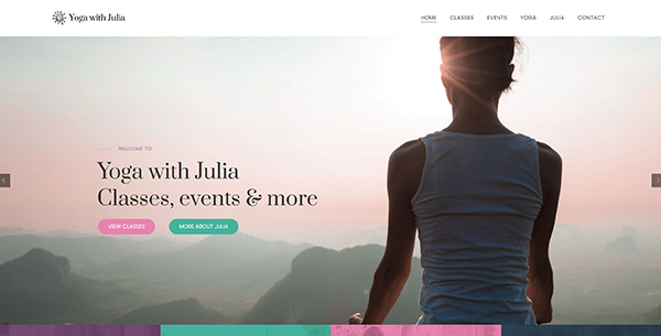 yoga with julia site screenshot
